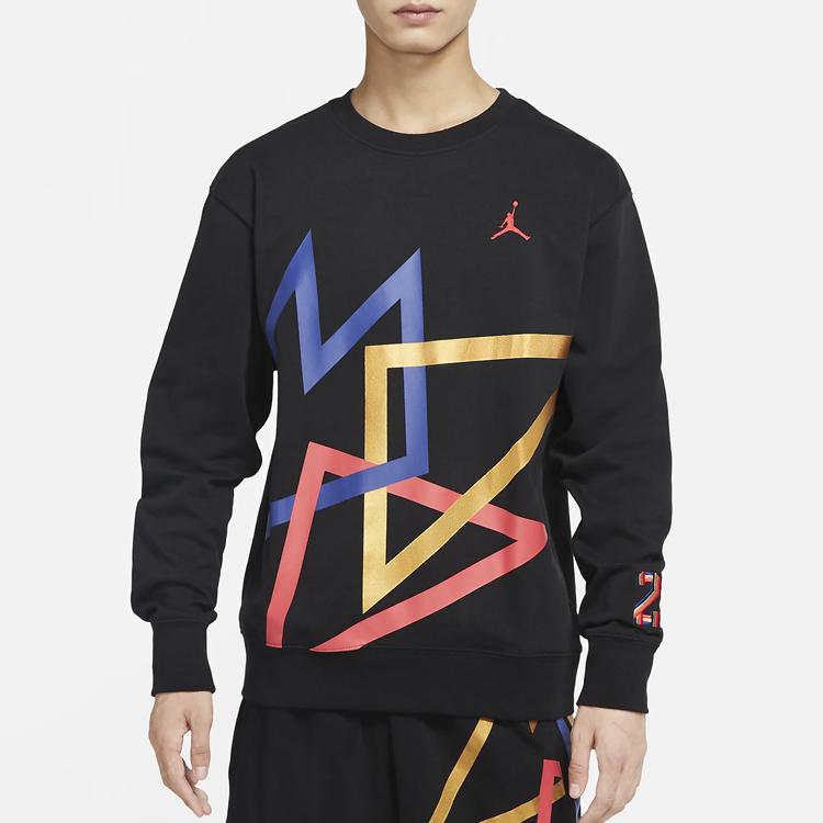 Jordan Спортивная трикотажная мужская толстовка DNA Knit Crew, черные топы CZ5468-010