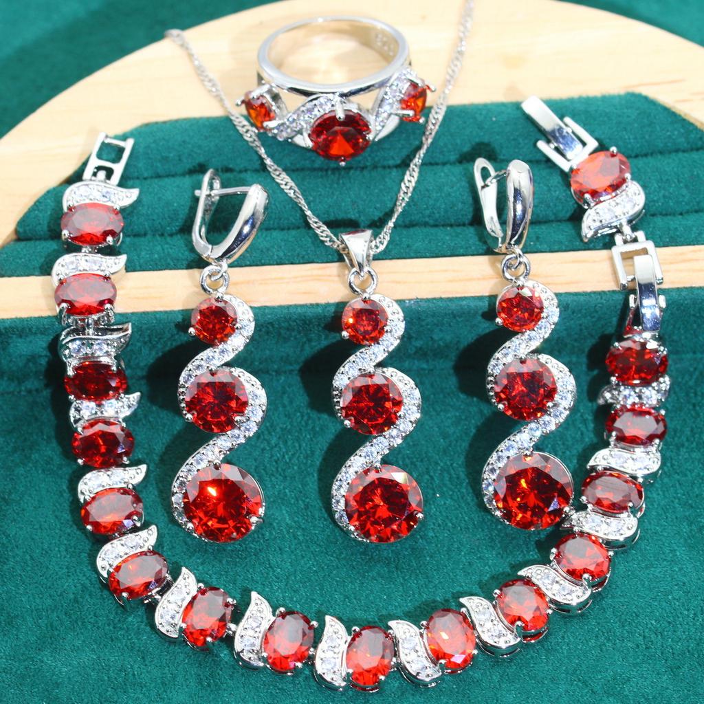 Europe and The United States Exquisite Popular Bride Zircon Necklace Necklace Bracelet Earrings Ring