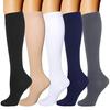 6 Pairs of Outdoor Sports Compression Socks, Indoor Fitness Pilates, Running Breathable Solid Color Compression Socks