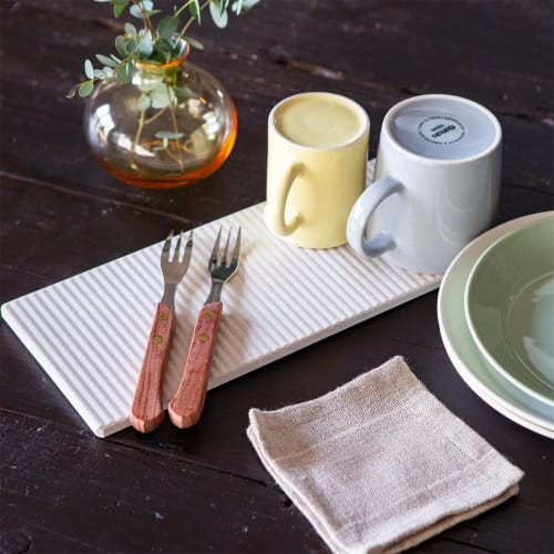 Made in Japan, Diatomaceous Earth Nano Labo Draining Mat, Absorbent, Quick-Drying, Deodorizing, and Anti-Mold for the Kitchen (Drying Plate Slim S, 12