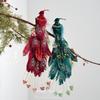 Clip-On Christmas Peacock Ornaments Glitter Feather Artificial Peacock Decor  Christmas Season