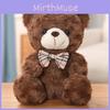 Bear Cute Teddy Plush Toy With Checkered Bow Decoration For Kids Birthday Gift
