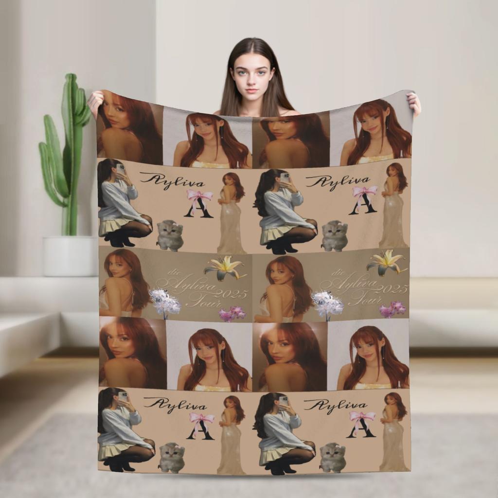 Ayliva Singer Tour 2025 Plush Blankets Boy Girl  Flannel Bedding Throws For Home Decor Soft Warm Design Quality Bedspread Gift