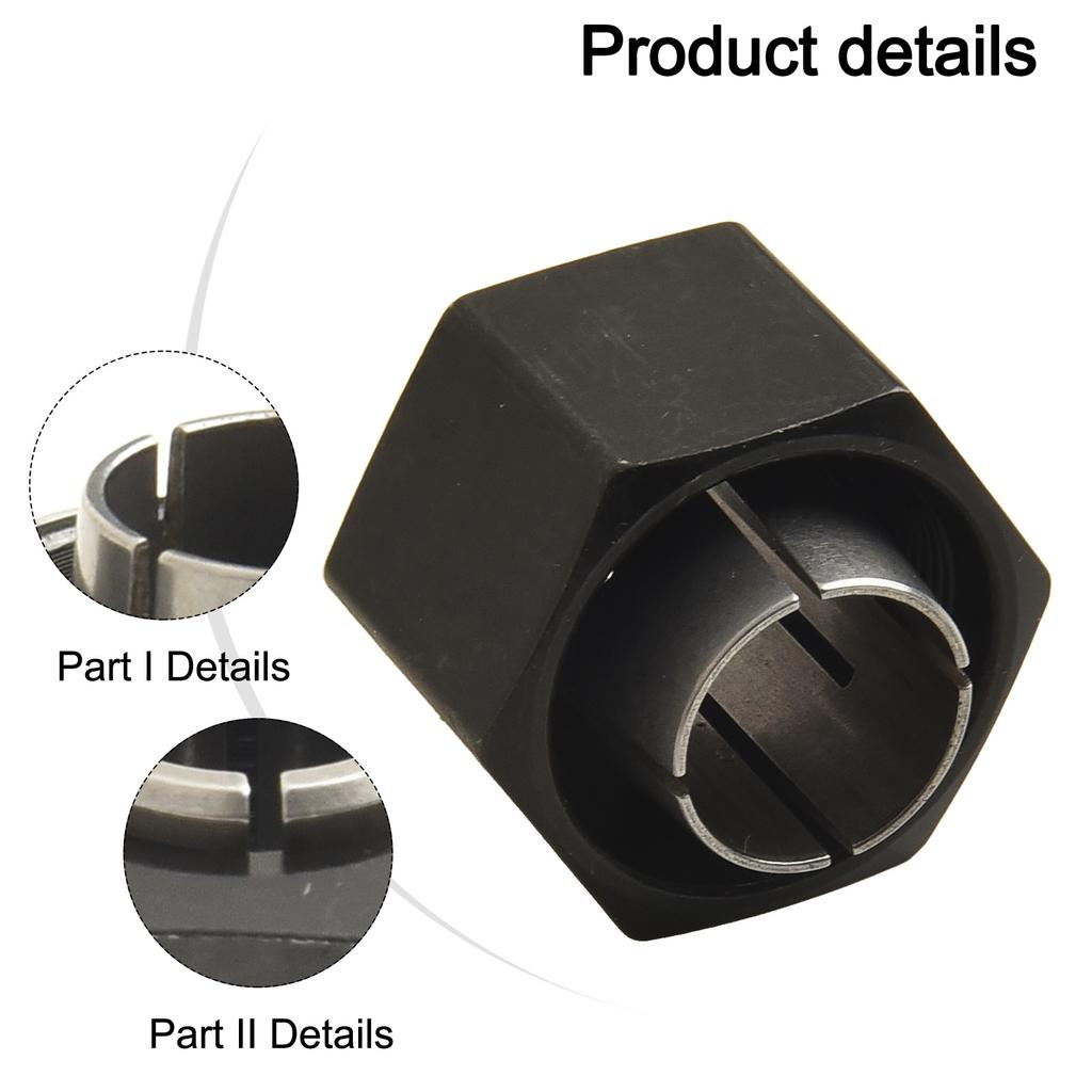 DW6214 Nut Router Accessory 1 2 Inch Chuck 1 4 Inch Chuck Metal Material Replacement For Bosch 2610906283 For DW616M