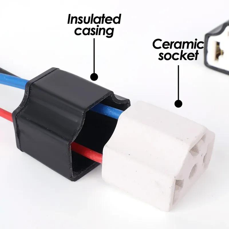 10/6/4/2pcs Car Bulb Lampholder 3-hole Ceramic H4 Wire Wiring Car Headlight Bulb Light Beam Socket Plug Auto Light Accessories