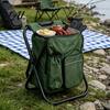 3-In-1 Folding Stool with Cooler Backpack Heavy Duty Portable Collapsible Multi-purpose Stool Lightweight for Fishing Hunting Camping Travel