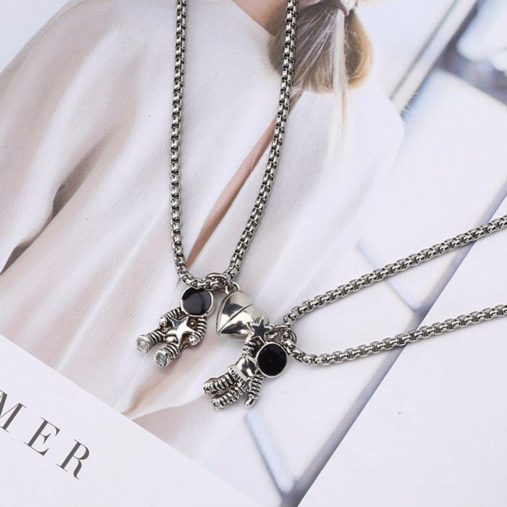 Ожерелье с магнитом, женская цепочка на ключицы, ожерелье в корейском стиле, ожерелье для пары космонавтов