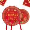 Red New Year Party Tableware Paper Plate Paper Tissue Paper Cup Tablecloth Happy New Year Chinese New Year