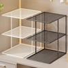 Stackable Metal Mesh Closet Shelf Organizer Multi Tier Storage Rack For Wardrobe Cabinet
