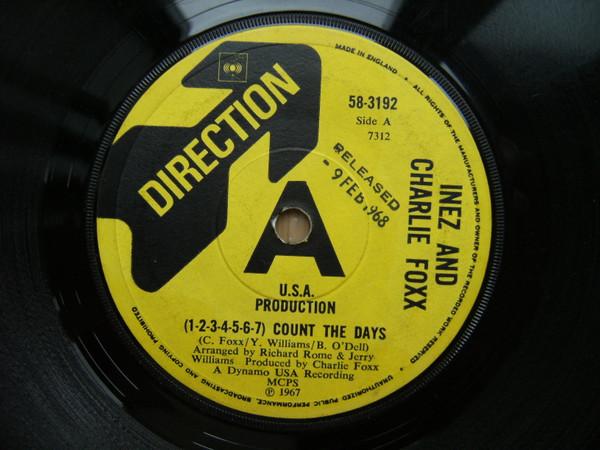 7-дюймовая пластинка INEZ & CHARLIE FOXX - (1-2-3-4-5-6-7) Считай Дни 583192 Направление 1968 Великобритания Соул/Фанк Б/у