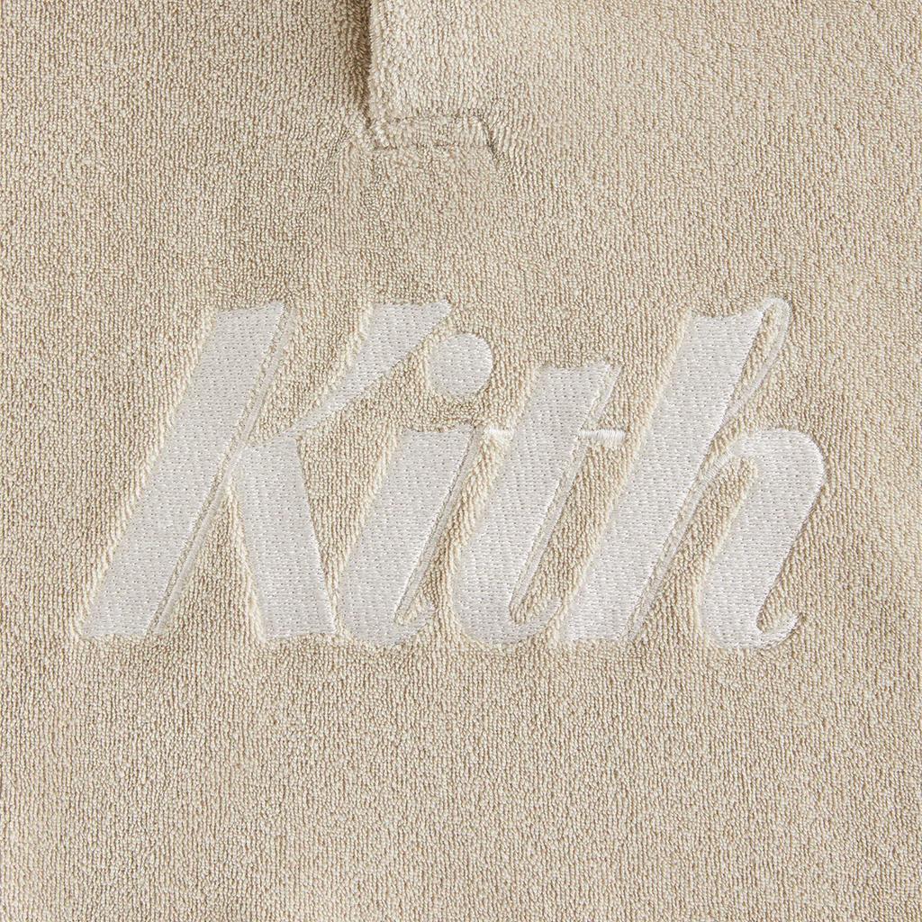 Kith Oversized Terry Letter Versatile Comfortable Short Sleeve Polo Shirt Kids Tops Khaki KHK030534-208