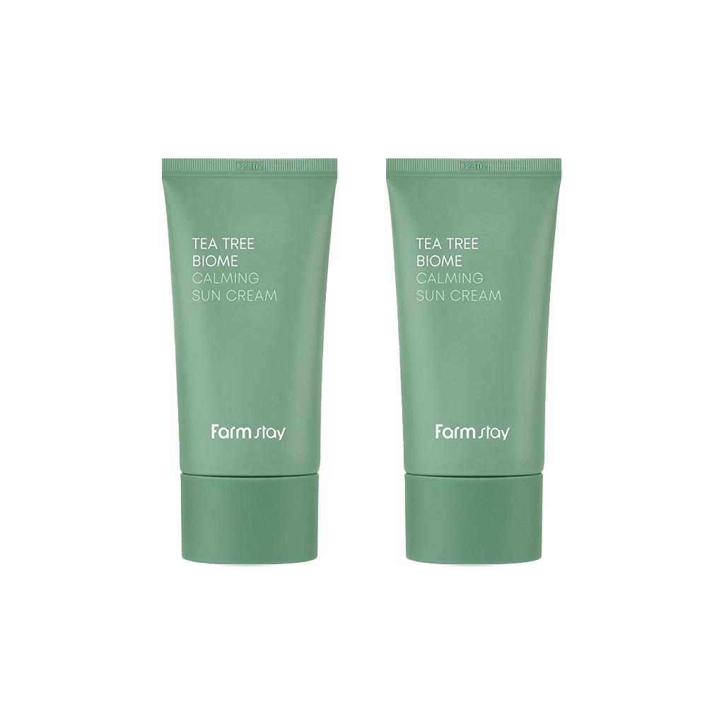 FARM STAY Успокаивающий солнцезащитный крем Tea Tree Biome 50г (3 варианта)