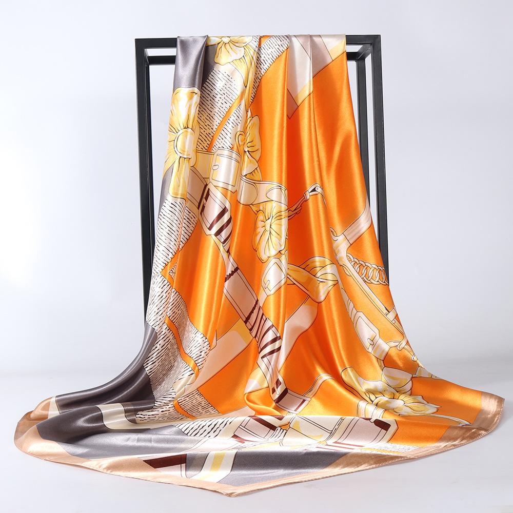 High-quality Luxurious Silk Scarves Headband Scarfs Neck Scarf For Women Chain Silk Scarf Women's Decorative Shawl