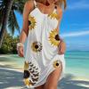 Women's Beach Dress Mini Dress Flower Print Casual Modern Dress Sleeveless Loose Fit Outdoor Daily Summer