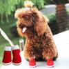 4 шт./компл. Ветрозащитные рождественские ботинки для собак, Теплые зимние ботинки для собак, Модные туфли для собак Санты, Рождество