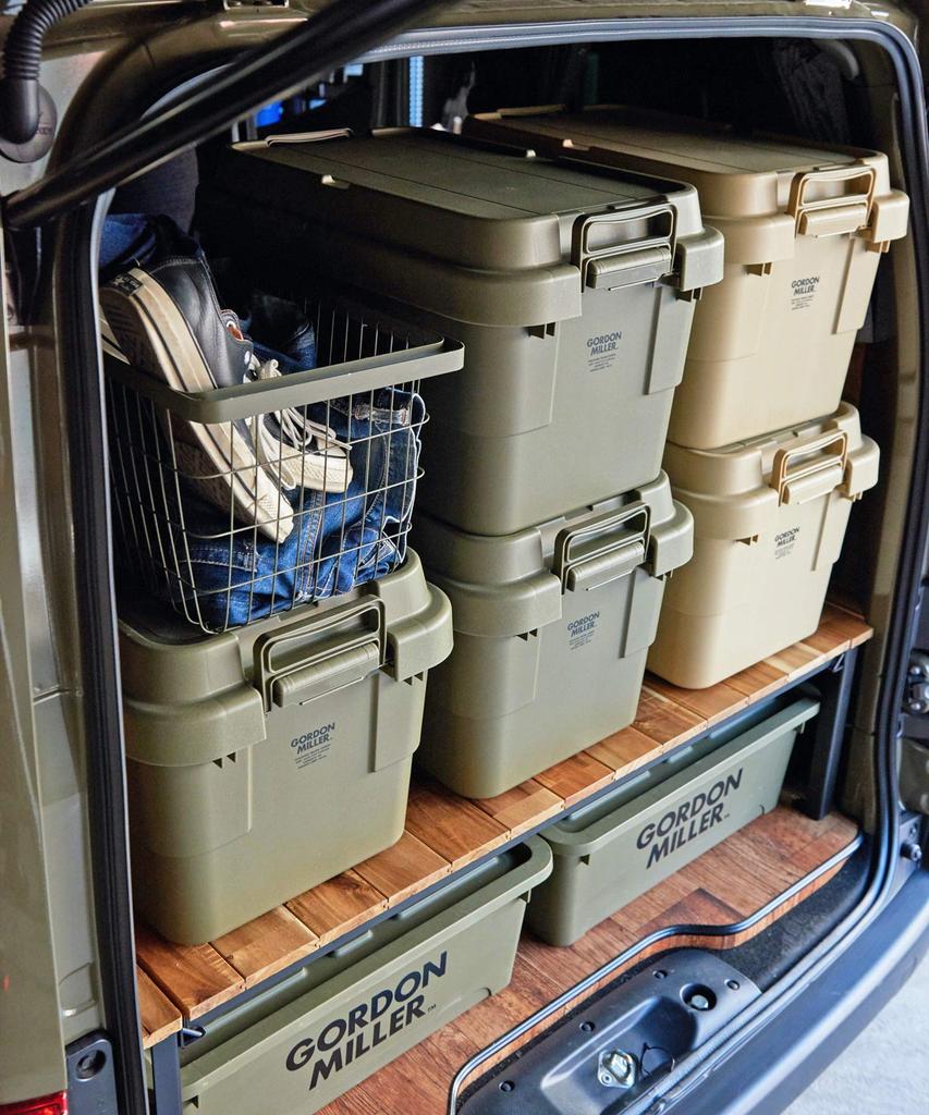 Gordon Miller Автомобильный 50-литровый складной багажник для хранения вещей, органайзер цвета койота, бежевый с крышкой, для сидения на открытом воздухе, большой емкости 1613362