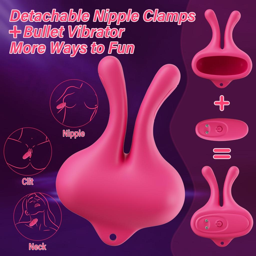 Vibrating Nipple Clamps Vibrator 9 Vibration Modes Magnetic Nipple Stimulation Adult Sex Toys for Women Couples Pleasure