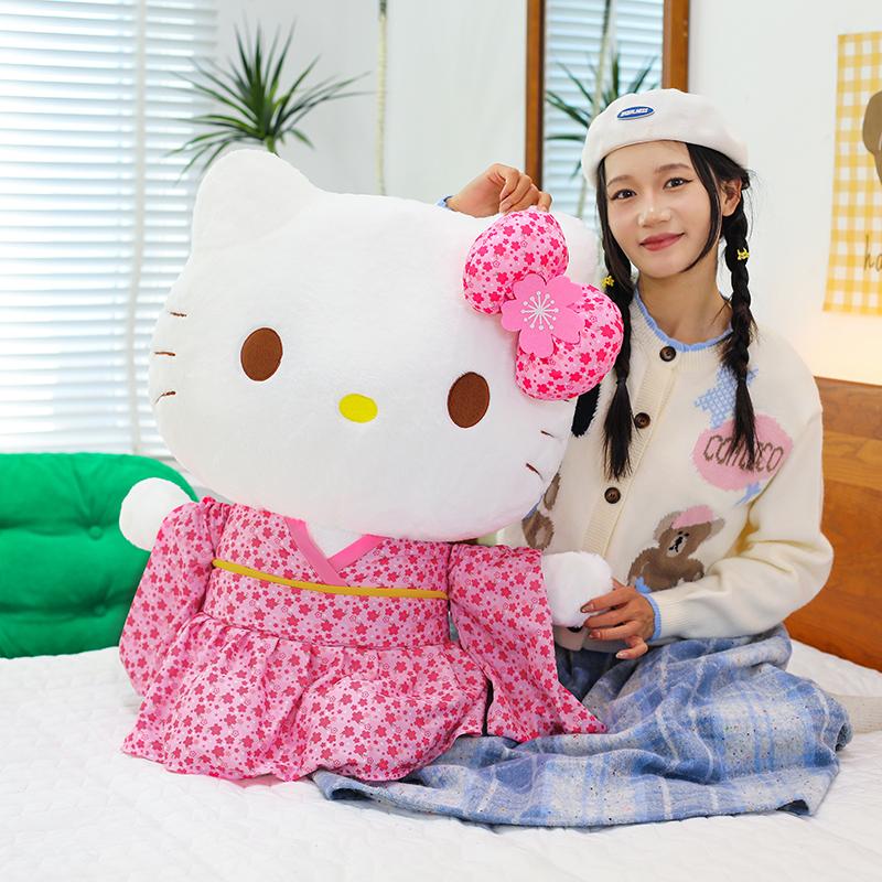 Plush Plaything Japanese Style Sakura Kimono Plush Stuffed Doll Cute Kawaii Anime Plush Pillow Kids Girls Household Decor Gifts