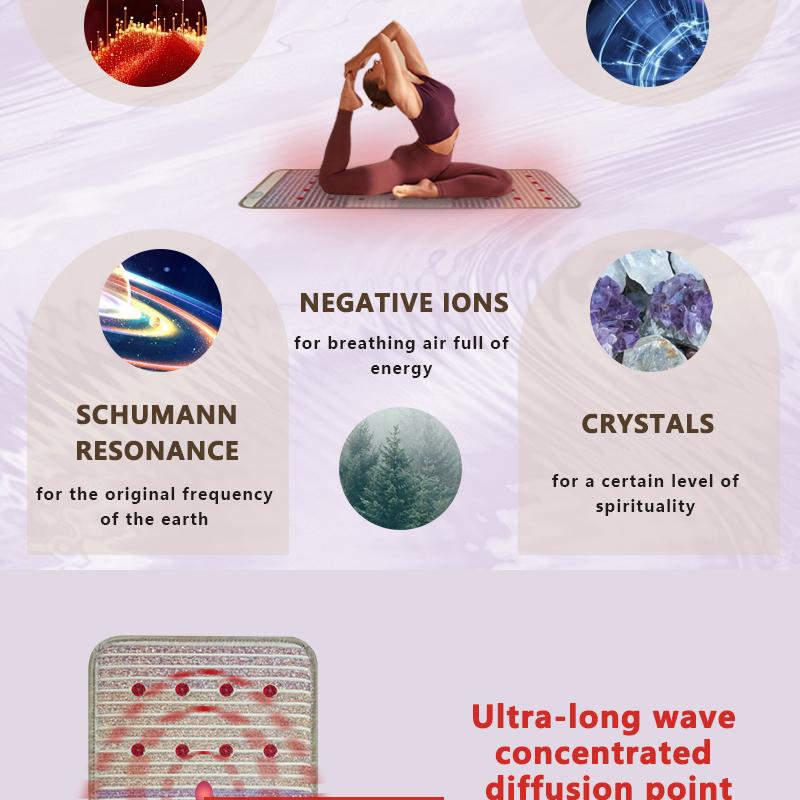 150×50 см инфракрасный магнитный биокристаллический коврик с технологией PEMF - подушка для массажа с фотонами и энергией чакры, грелка