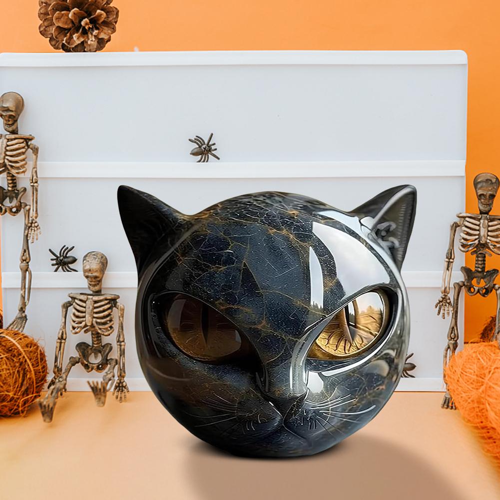 Halloween Black Cat Sculpture Tabletop Cat Statue Elegant Home Decor Gifts for Cat Lovers Women Men Cat Statue Home Decoration