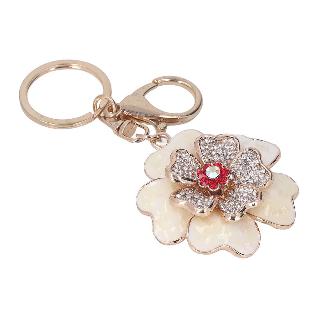 Peony Flower Keychain Vivid Details Smoother Surfaces Metal Car Keychain for Bag Pendant