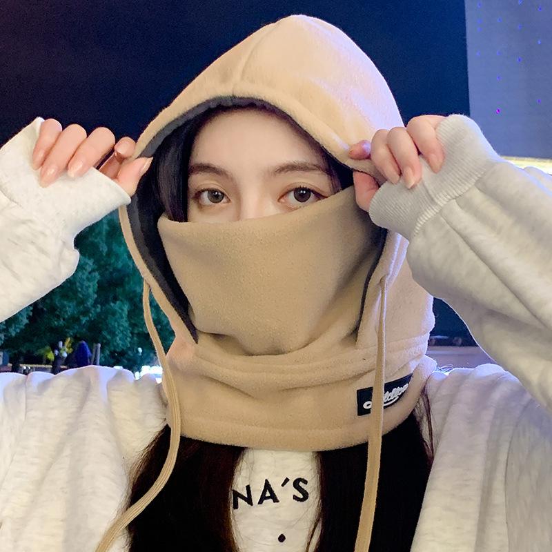 Мужская зимняя ветрозащитная велосипедная шапка с теплой маской, наушниками и защитой шеи - плотный хлопок, стиль Lei Feng