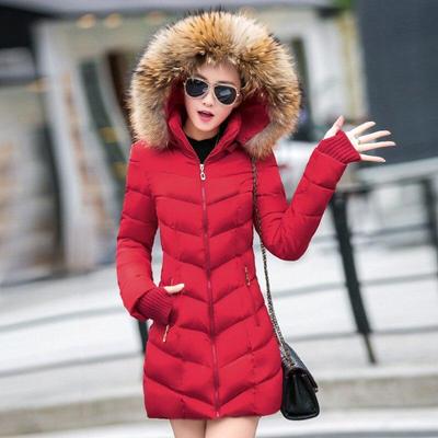 Модная зимняя куртка женская с большим меховым воротником и капюшоном, толстые пуховые парки, длинная женская тонкая теплая зимняя куртка, верхняя одежда