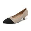 Women's Summer Kitten Heels Pumps Shoes Comfortable Knit Pointed Closed Toe Heels for Women Walking Work Office Casual Wedding Low Heels Dressy Shoes