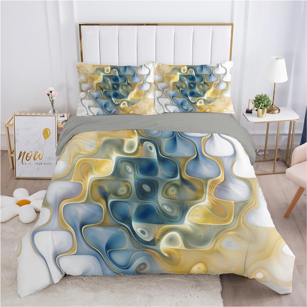 Colorful Weave Bedding Set Rainbow Psychedelic King Queen Double Duvet Cover 3D Geometric Comforter Cover Microfiber Quilt Cover