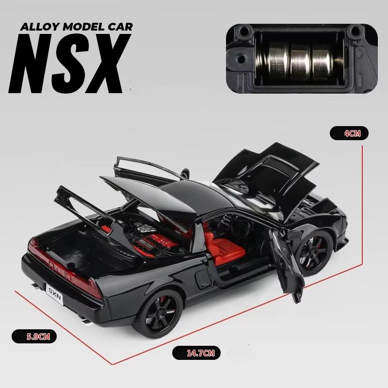 1:32 Simulation Scale Honda NSX Coupe Alloy Mini Car Diecast Metal Scale Car Model Sound and Light Collection Children's Toy Boy Gift Trendy Ornaments