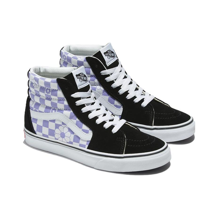 Vans Унисекс кроссовки Sk8-Hi Floral Check Черные Лавандовые VN0007NSO95