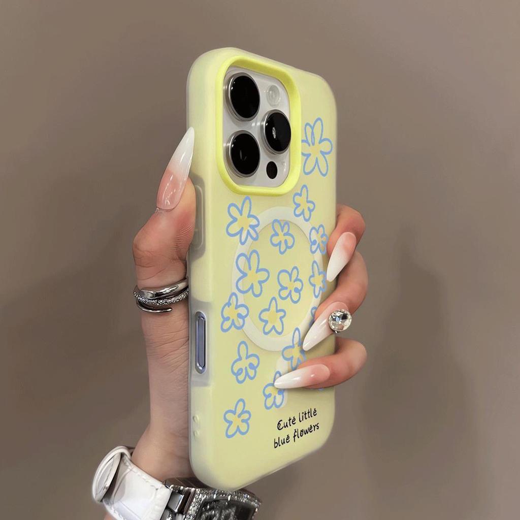 Jelly Magnetic 2-in-1 Phone Case, Trendy Female Heat Dissipation, Skin Feeling Goddess, Large Hole, Minimalist Style, Cartoon