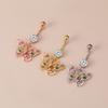 European & American Hot-Selling Butterfly Fantasy Belly Button Ring with Zircon Inlay - Trendy and Unique Design