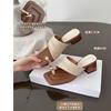 [Horizontal Arch Support] European and American Style Square Head Height Increase Thick Heel Exquisite Sandals Women's 2025 Summer Seaside Beach Shoes