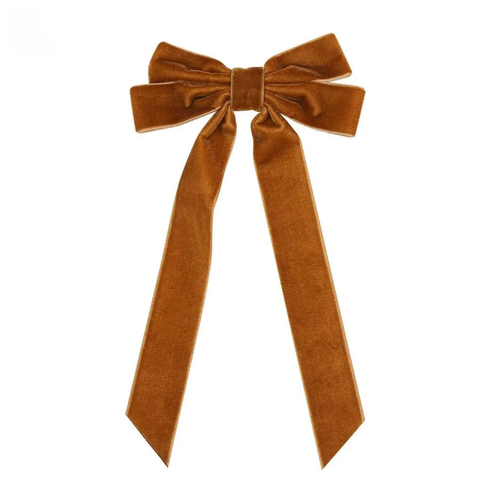 2Styles Velvet Bowknot Hair Clips для женщин Элегантные потные двойные банты Длинные заколки-кисточки Шпильки для укладки волос Корейские аксессуары