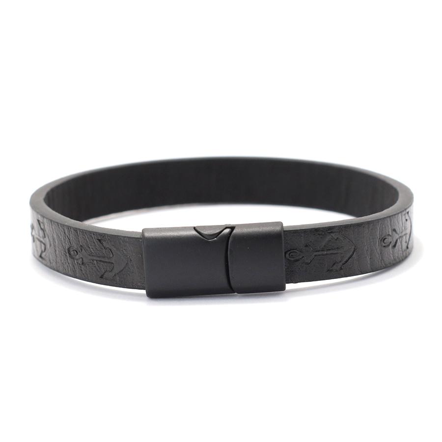 Alloy Handmade Leather Bracelet Men Printed Anchor Braslet Magnet Clasp Vintage Sports Wrist Guard Jewelry Gift Homme Pulsera