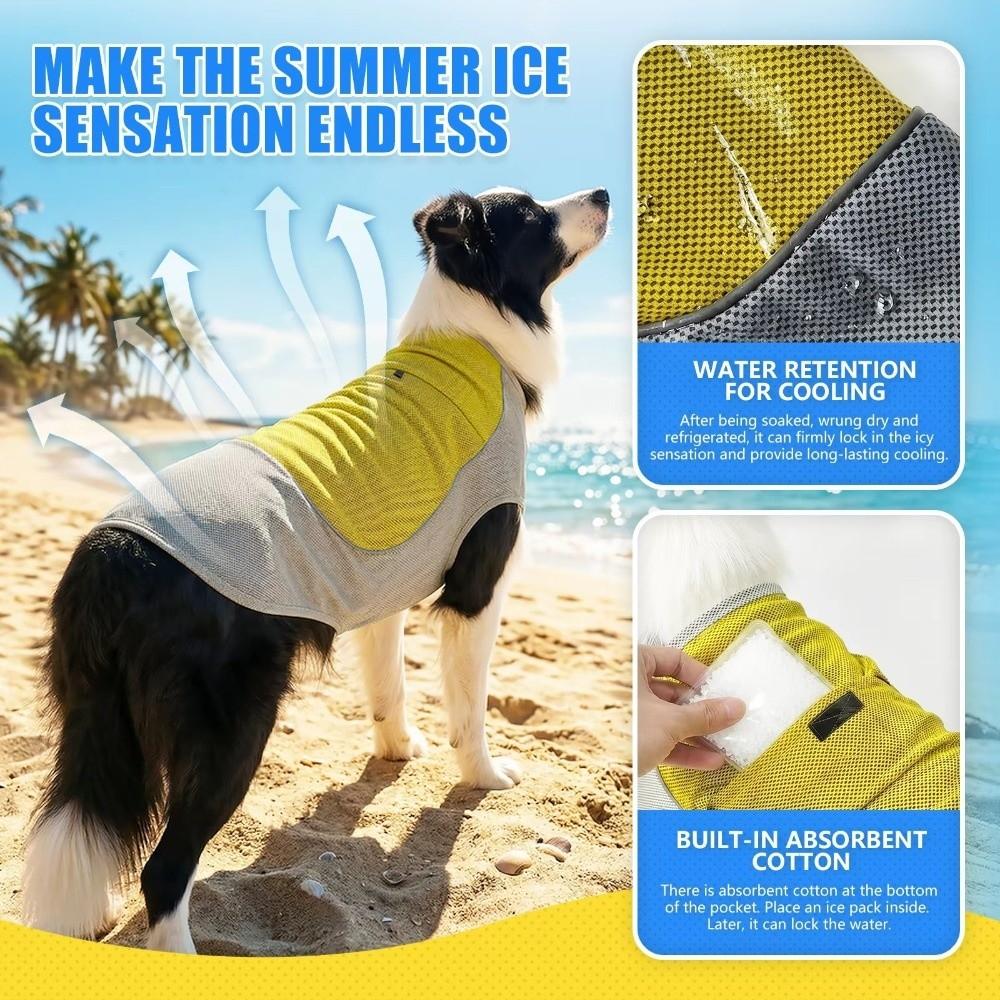 Breathable Mesh Dog Cooling Ice Vest Sun Protection Pet Cool Clothes Outdoor Activities