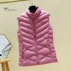 Women's Padded Vest Autumn Winter Ultra Light Zipper Closure Warm Sleeveless Jacket Slim Fit Windproof Stand-up Collar Waistcoat for Home Work