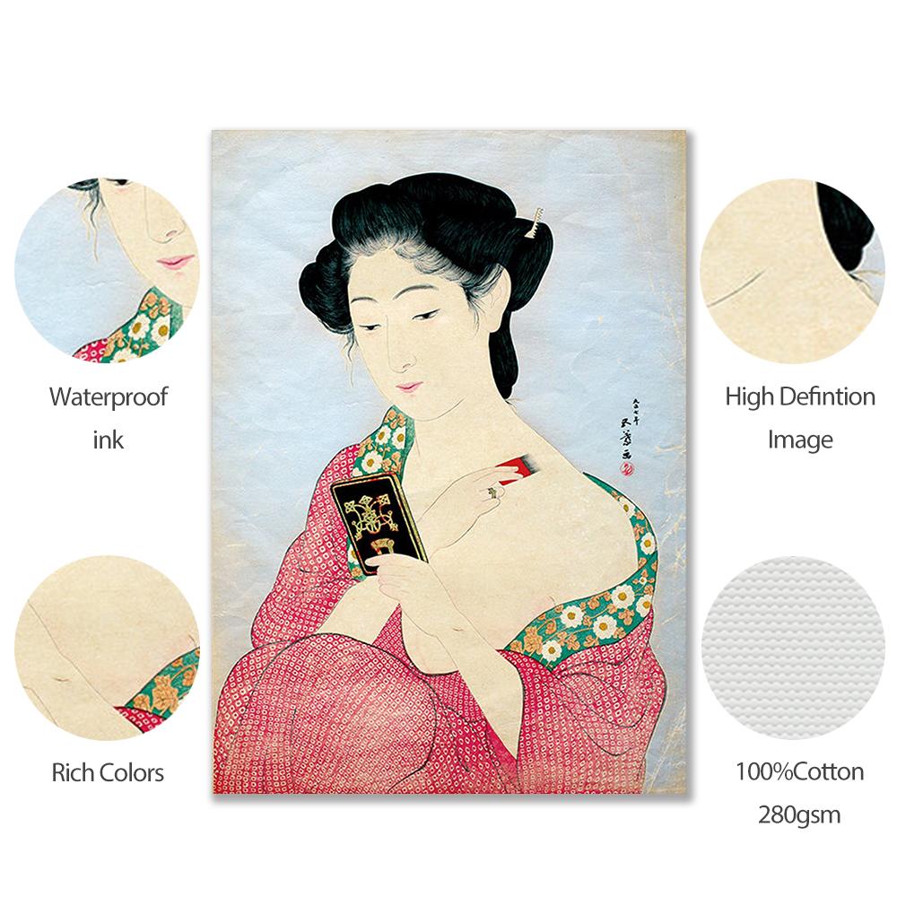 Японская женская галерея искусства Укиёэ Плакат Кимоно Женщина Ретро Ванная комната Картина на холсте Печать Сексуальная комната гейши Домашний декор Винтаж