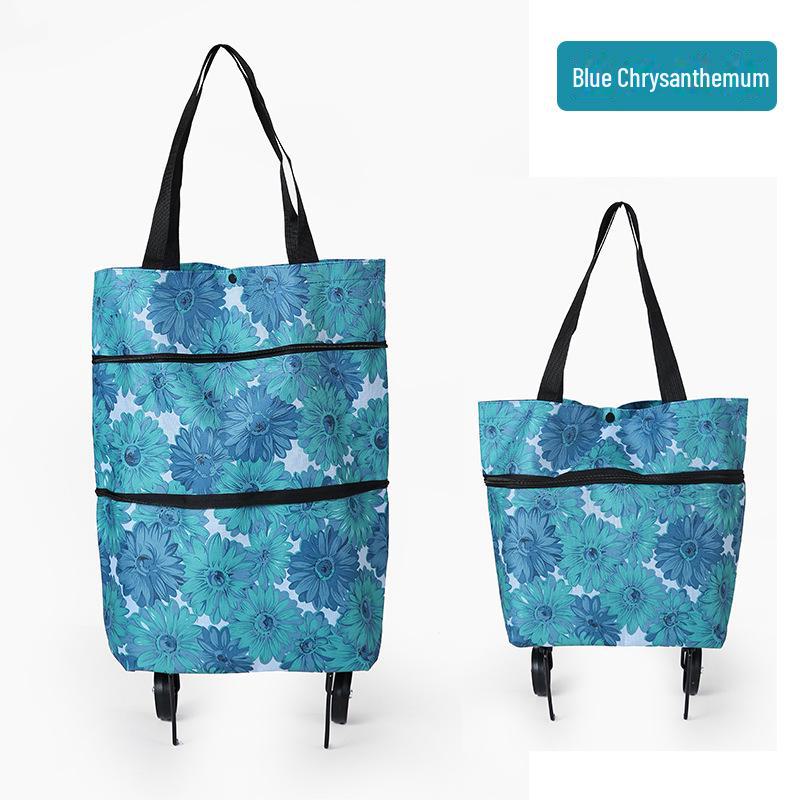 Складная тележка для покупок с переносным механизмом и трансформируемой подвесной сумкой