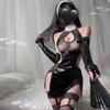 SHLYMP Cosplay Erotic Sister Sexy Cosplay Extreme Naughty Nun Maid Outfit Maid Slit Lingerie Underwear Temptation Training Costume Cute Pretty Saint