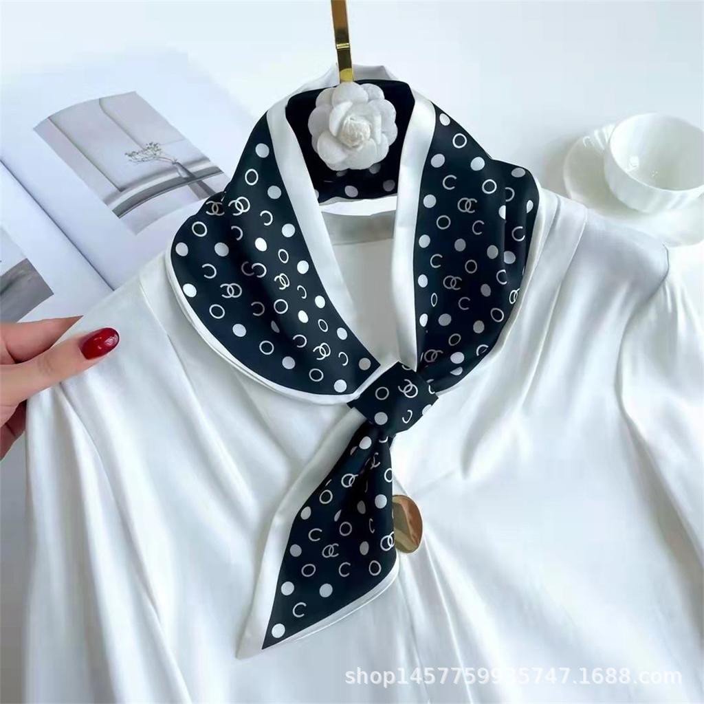 Silk Scarf Small Long Square Scarf Women'S High-End Neck Protection Scarf Professional Matching Shirt Scarf