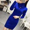 Winter Knitted Women Sweater Dresses Pullovers Long Sleeve Women Slim Warm Sweaters Dresses