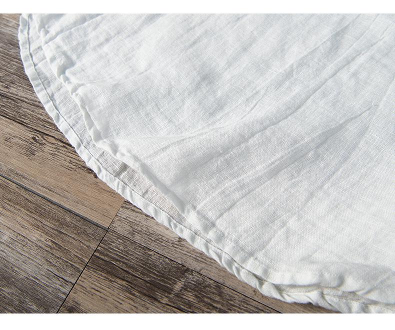 Мужская льняная рубашка-пуловер с V-образным вырезом в стиле ретро, национальный тренд - с короткими рукавами, воротником-стойкой, легкая, дышащая