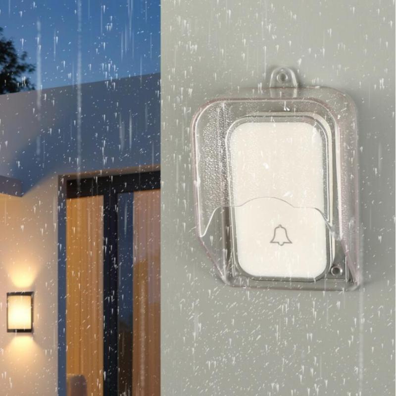 1 Set Wireless Door Bell Chime Button Protective Cover Outdoor Home Doorbell Waterproof Cover Splash Guard Cover
