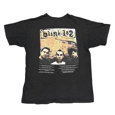 Винтажная футболка Blink 182 Размер L Черная Y2K Тур Панк-группа Круглый вырез Короткий рукав Унисекс Футболка