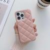 Применимо к чехлу для мобильного телефона iPhone15 13Pro маленький ароматный ромбовидный трехмерный однотонный кожаный чехол 11Max маленький свежий