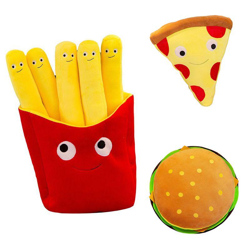 Adorable And Comfortably Plush Cute French Fries Stuffed Toy And Pizza Cushion