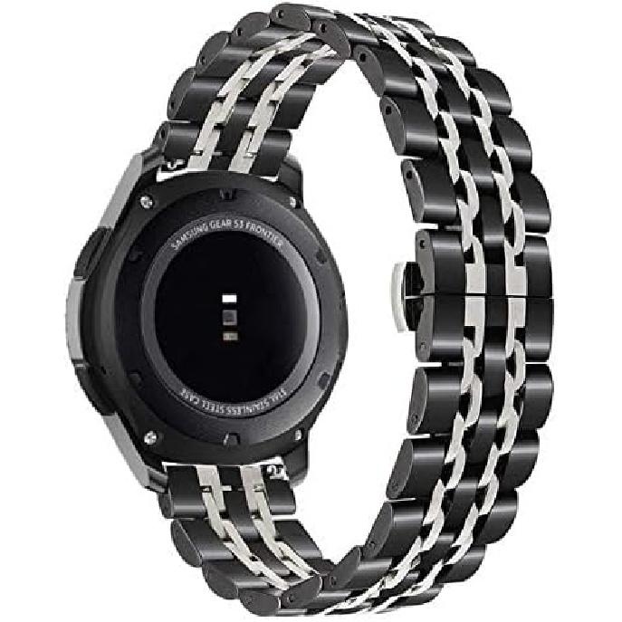 Band Compatible for Galaxy Watch 46mm / Galaxy 3 45mm, 22mm Solid Stainless Steel Metal Replacement Strap for Samsung Gear S3 Frontier/Classic/Moto