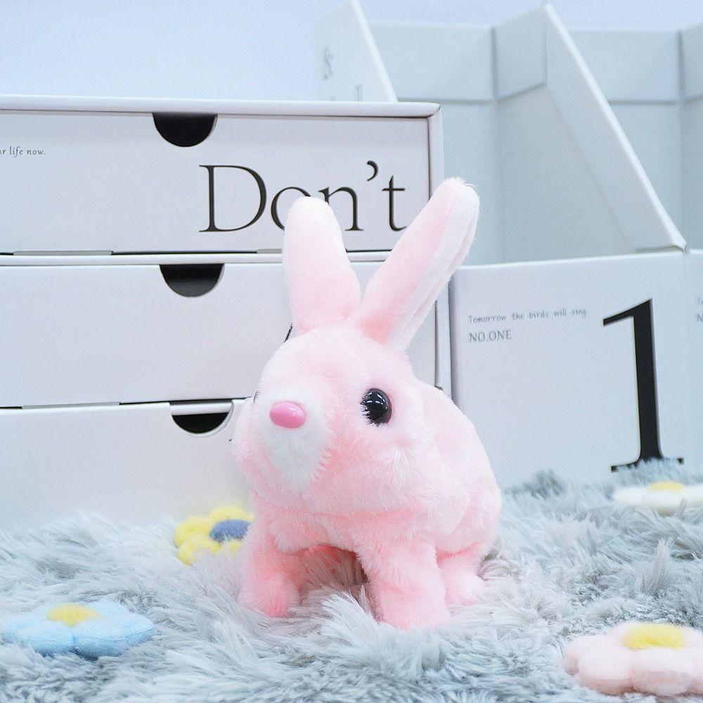 Long Ears Electric Rabbit Plush Toy Walks and Makes Sounds Little Tie-Dyed Rabbit Doll Kids